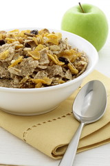 healthy granola and fresh apple