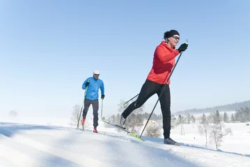 Crédence de cuisine en verre imprimé Sports dhiver Journée de rêve pour le ski de fond