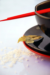 Reisschale mit Loorbeerblatt