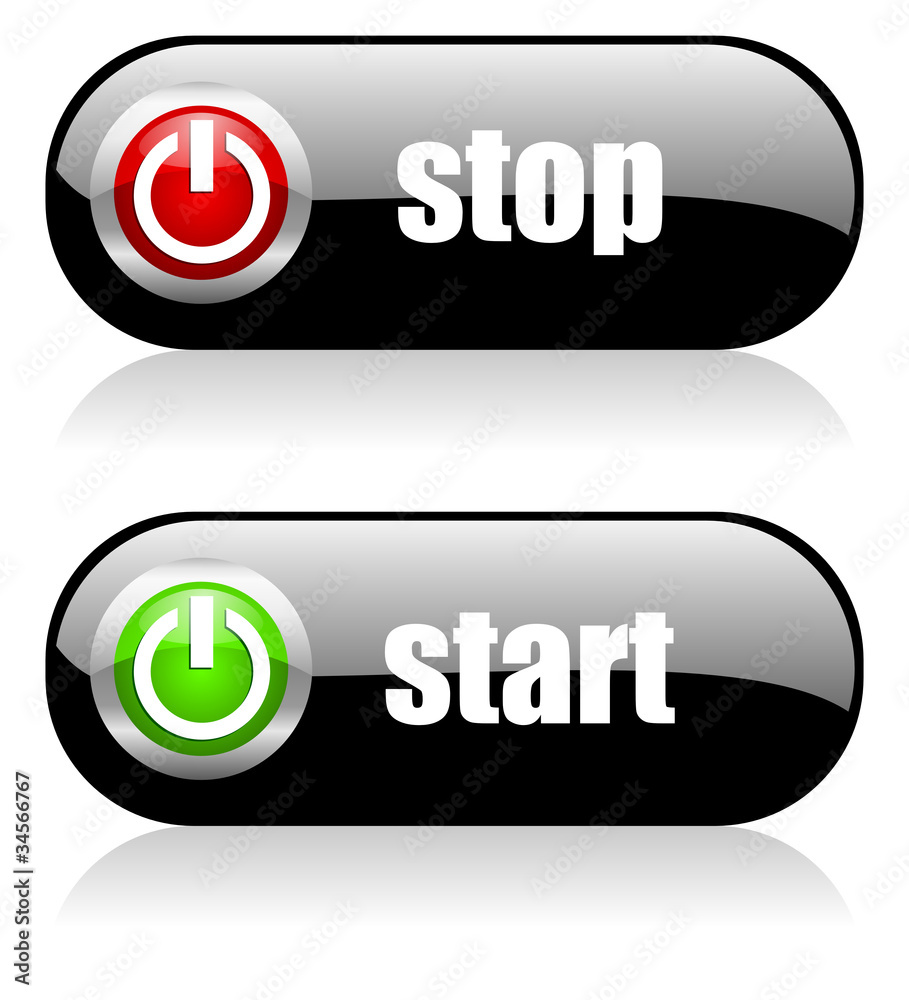 Poster stop - start button set