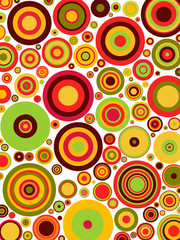 Ilustração com círculos de vários tamanhos e cores