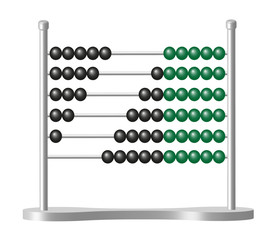 Abacus with black and green balls