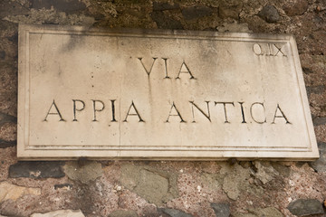 Via Appia antica road sign, Rome