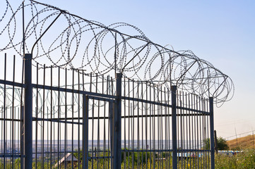 Fototapeta premium Fence of barbed wire