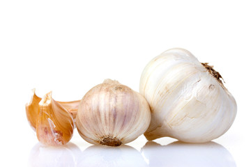 garlic isolated on white