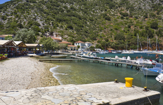 Fishing village of Frikes at Ithaki island in Greece
