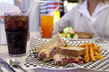 Diner-style Reuben sandwich