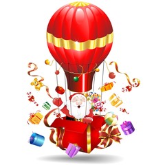 Babbo Natale in Mongolfiera-Santa Claus Christmas Fire Balloon © BluedarkArt