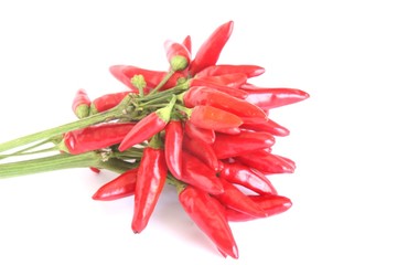 peperoncini su fondo bianco