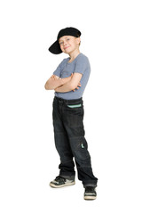 Boy in a baseball cap.