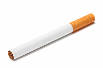 Cigarette on white background