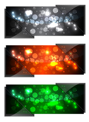 Shiny Sparkling Banners With Dark Glass - 2