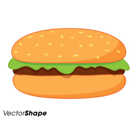 Fresh hamburger with salad dressing