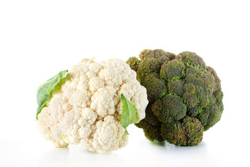 Broccoli and cauliflower