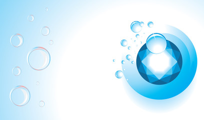Topaz with drops and bubbles. Banner