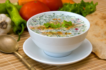 Russian cold soup - okroshka