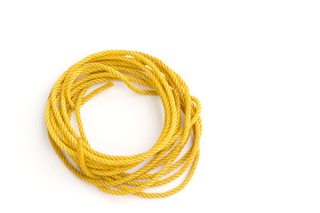 yellow rope on white background