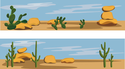 Fototapeta na wymiar Cactus and Desert
