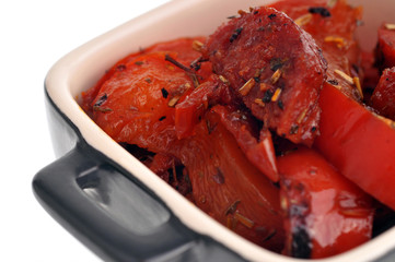 Chorizo et poivrons confits