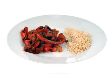 Assiette de poivrons confits
