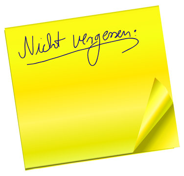Haftnotiz - Nicht vergessen