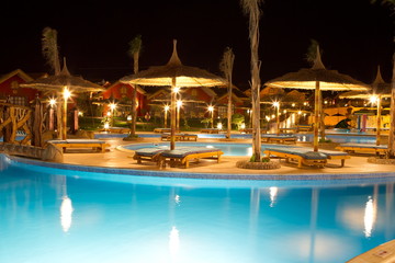 Fototapeta na wymiar Pool at hotel or resort