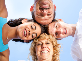 Obraz premium Parents with kids having fun outdoors