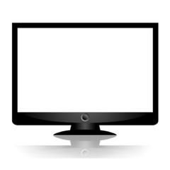Computer monitor with flat blank screen