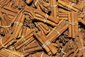 Cinnamon sticks in a spice shop in Chania