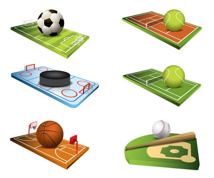 Vector sport fields icons