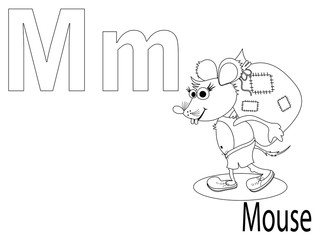 Coloring Alphabet for Kids ,M
