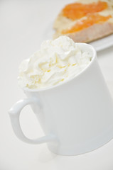 Whipped Cream Hot Beverage and Toast
