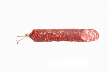 one piece of salami sausage