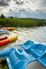 Fototapeta premium Recreation equipment on the lake