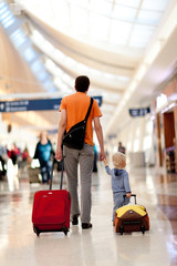 family in the airport