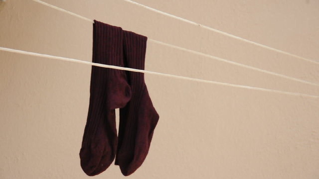 Socken an der W&auml;scheleine
