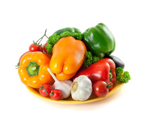 Healthy Eating. Fresh Vegetables. Isolated on white background