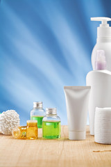 copy space image of skincare items