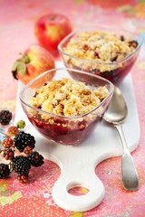 Apple and blackberry crumble
