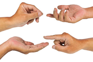 Fototapeta premium Hands in action with clipping path