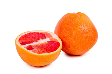 Grapefruit halves isolated on the white background