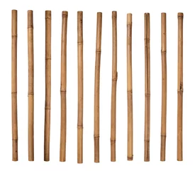 Fotobehang Bamboe Bamboestokken geïsoleerd op wit