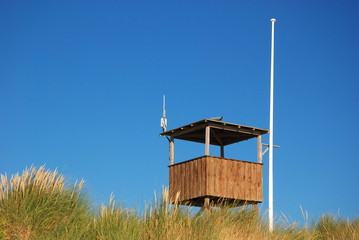 Empty Observing Stand On Beach