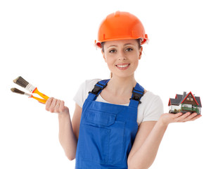 Female construction worker.