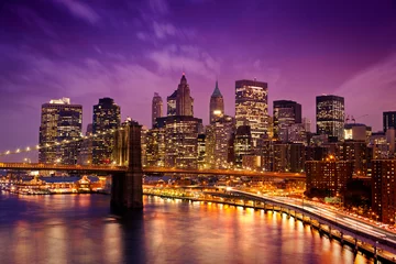 Foto op Aluminium New York Manhattan Pont de Brooklyn © Beboy