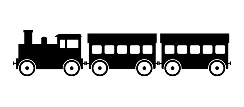 Silhouette of wooden train