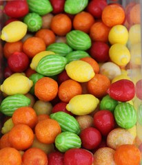 Bonbons en forme de fruits