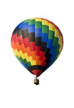 Colorful hot-air balloon on white