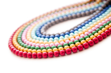 Abstract with colourful pearl necklaces
