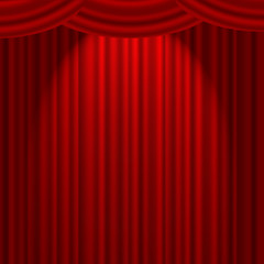 Red Curtain on stage